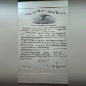 Framed United States Naval Appointment Certificate from 1954 Signed